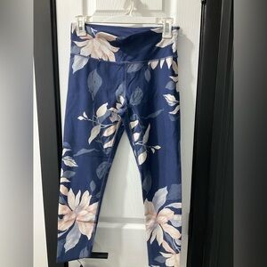 Women’s Calvin Klein Performance Active Workout Leggings Blue Floral Size S
